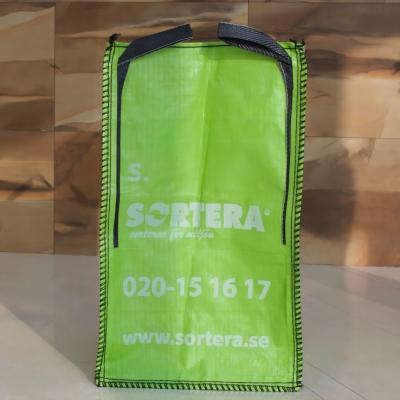 China Top Flap Green Bulk Waste Skip Bag For Domestic Construction Waste Rubbish Bag for sale