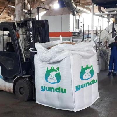 China 3000Lbs Top Spout Baffle FIBC Bulk Bag For Building Sand Cassava Powder Big Bag for sale