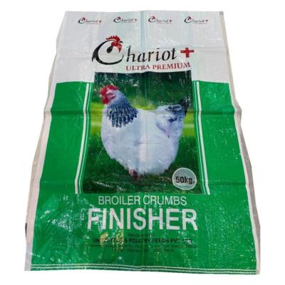 China Colorful Printed 50kg Bopp Laminated Bag For Chicken Feed Moistureproof Bopp Bag for sale