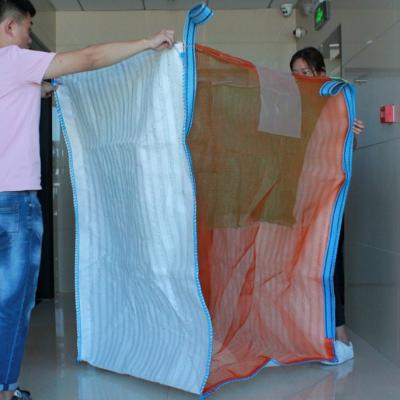 China Bolsa grande ventilada de tela de malla de bolsa Jumbo FIBC para 1,5 toneladas de cebolla de patatas de leña de embalaje en venta