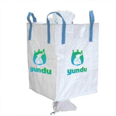 China High Quality 1 Ton Bulk Bags Top with filling spout bottom with discharge spout Cross Corner Loops 90*90*120cm à venda