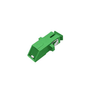 China Inner Shutter SC/APC Flange Fiber Optic Adapter with Metal Clip for sale