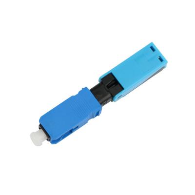 China Alligator clip, push-pull ring, SM, 50mm, for drop cable, vertical input, SC/UPC field installable connector for sale