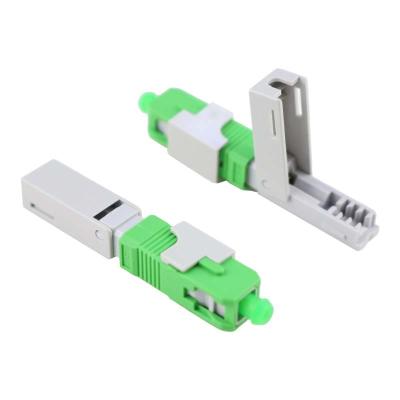 China Alligator clip, front bar wedge, SM, 52mm, for drop cable, vertical input, SC/APC Field Assembly Optical Connector for sale
