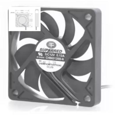 Chine 12V Car Cooling Fan 60x60x10 With Ball/Sleeve Bearing Signal Output Option à vendre