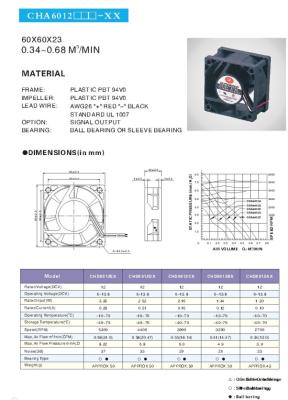 중국 신호 출력 PBT 60x23mm DC 냉각 Fan 판매용