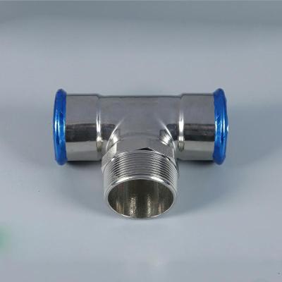 China Stainless Steel M Profile Press Fittings Plumbing Reducing Tee Fittings for sale