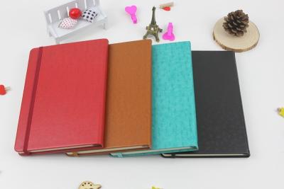 China Discoloration leather notebook with belt elastic band for sale