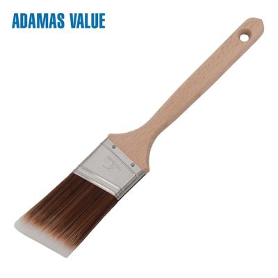 China Tapered brush,flat paint brush,synthetic paint brush with long wooden handle for sale