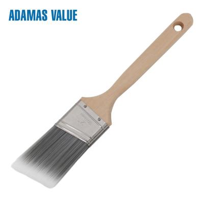 China Synthetic fiber paint brush,angled paint brush,long bristle paint brush with long wooden handle for sale