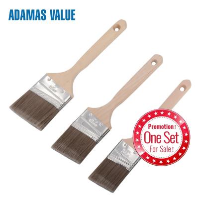 China Synthetic fiber paint brush,angled paint brush,paint brush wood handle with long handle for sale