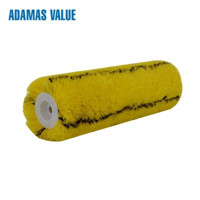 China Stitched Yellow Paint Roller Brush Euro - Style  With Cross Stripe for sale