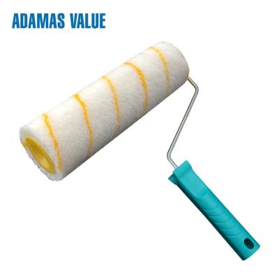 China Polyacrylic Decorative Paint Roller , Smooth Paint Roller White With Yellow Stripe for sale