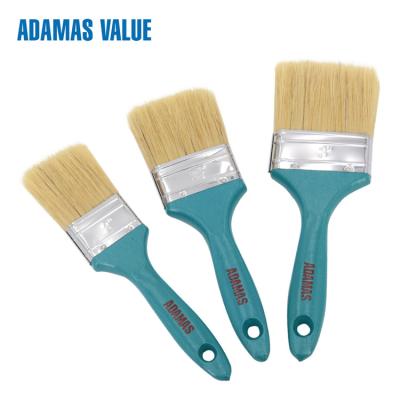 China Flat Wide Natural Bristle Paint Brush 57-64mm Length Out Stainless Iron / Steel Ferrule for sale