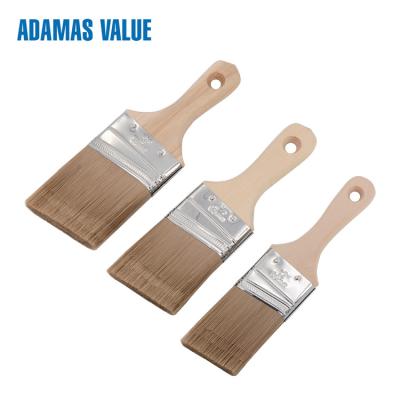 China Angled Synthetic Paint Brush Durable Use With Short Wooden Handle for sale