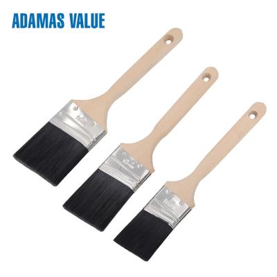 China Tapered brush,angled paint brush,synthetic paint brush with long wooden handle for sale