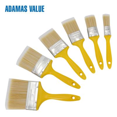 China Professional Paint Flat Brush Plastic Handle PET Fibre Bristles For Painting for sale