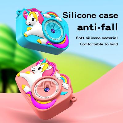 HD Mini Digital Children's Camera Cartoon Unicorn Design Dual Front ...