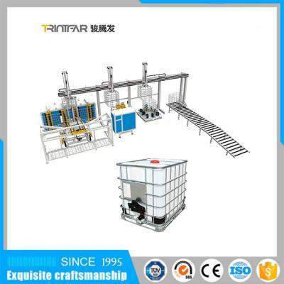 Chine chaîne de production tubulaire de conteneur d'Ibc de machine de soudure automatique d'acier inoxydable de cadre de cage de 1000L IBC à vendre
