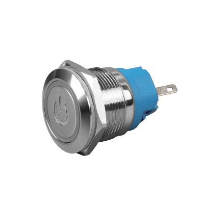China 19mm Momentary Push Button Switch Waterproof IP66 5 Pin Terminal for sale