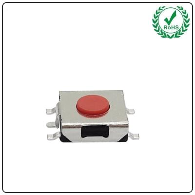 China 6.2x6.2x2.5-4.0H Tactile Tact Switch SMD Five Pin Red Head Button Tap for sale