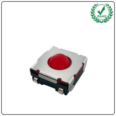 China Pack Foot 4 Pins SMD Tact Switch , Red Silicone Ball Button Tactile Switch for sale