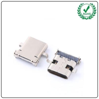 China USB-31C-F-01A USB Type-C Receptacle 24pins DIP+SMT Solder Type females socket connector off-set smt+dip type for sale