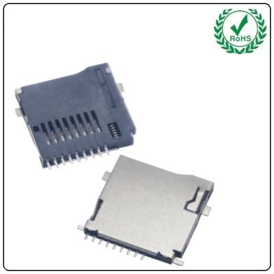 China Factory Supplier 8 Plus 1 Pin SMT Push Push Sinking PCB Board Reverse 1.05MM Type Micro SD Card Tf Card Socket Connector for sale