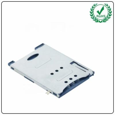 China Mobile Phone 6 Pin Sim Card Adapter Push Push SMT SMD Type With Tray for sale