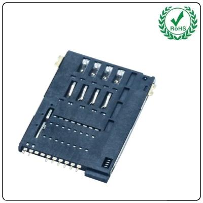 China 6+2 Pin Sim Card Slot Adapt For Iphone Push Push Type Without Column Connector for sale
