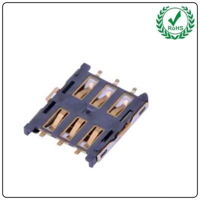China 6Pin Push-Pull Type Nano Sim Card Socket Connector for Mobile Phone for sale