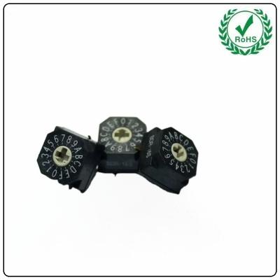 China BDR-16S Black Color SMT Positive Code 16pin Rotary Code Switch 16 Position for sale