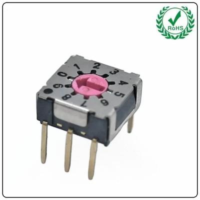 China 7x7 Type Digital Code Rotary Switch 50vdc 100mA 10 Position For Welding Machine for sale
