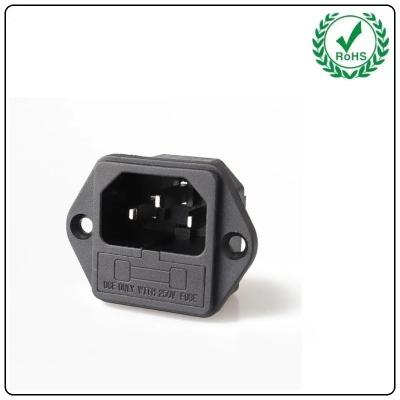 China High Quality 4 Pin AC Inlet Power Plug Socket Male Female Socket Connector With Fuse With CCC/KC/CE/UL Certification for sale