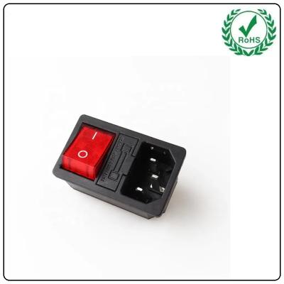 China Hot Sale Electrical Socket AC Power Socket With Rock Switch 3pin Inlet Ac Power Socket for sale