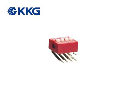 China 25mA 3 Position Dip Switch , 6 Pin Dip Switch PBT Plastic Base 5,000 Cycles for sale