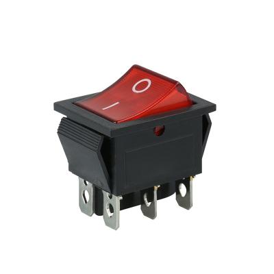 China Small Boat Rocker Switch Dpst On Off Snap In 16a 250v/20a 125v 4 Pin Ac Switch Red for sale