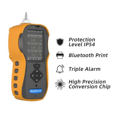 China TFT LCD Display CO H2S CO2 pid voc NH3 NO2 SO2 Portable Multi Gas Detector For Gas Leak Test for sale