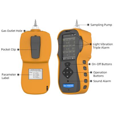 China Pump Type Portable Multi Gas Detector Vibration Alarm For Industrial Environment for sale