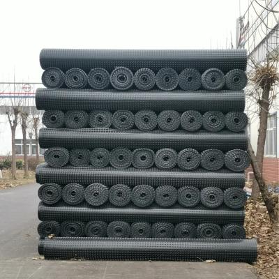 China 100kn Polyester Geogrid Pet Biaxial Geogrid For Slope Protection Railway Road Construction for sale