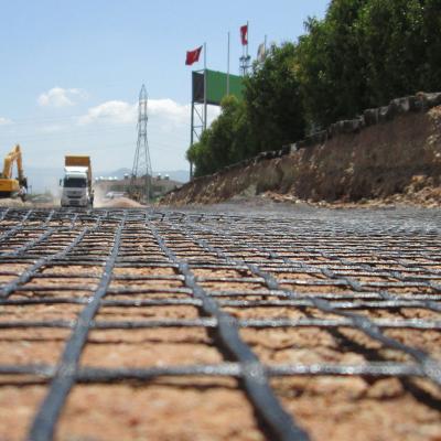 China Earth Material Fiberglass Geogrid For Strengthening Roadway for sale