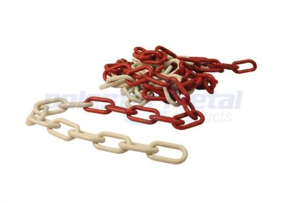 China Red And White Plastic Chain ,  HDPE PP PE Plastic Barrier Chain Link for sale