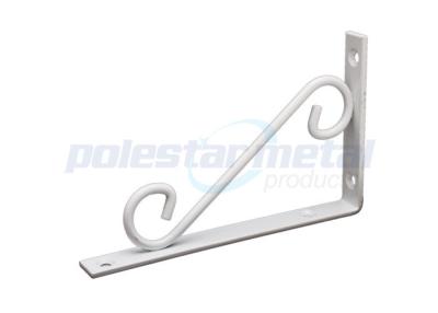 China 200mm Height Satin White Painting Steel Scroll Shelf  Brackets For Building for sale