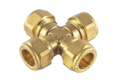 China Air Fuel 1/8 NPT Straight Tap Connector 4 Way Cross Brass Female Pipe Fitting for sale