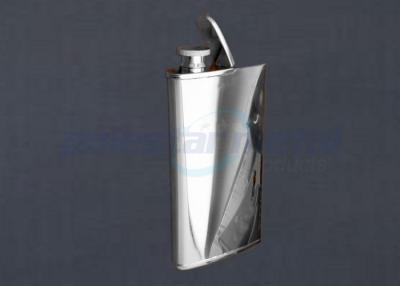 China Mirror Polish Custom Metal Hardware , Engraved 2 In 1 Stainless Steel Flask And Cigar Holder for sale