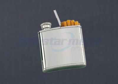 China Customized 2 In 1 Stainless Steel Engraved Hip Flask / Cigarette Holder for sale