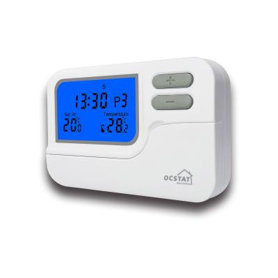 China ABS Programmable Thermostat With Wireless Remote Sensor Rf Room Thermostat for sale