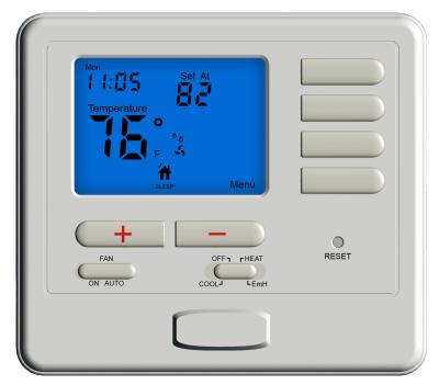China 2 Heat 2 Cool Digital Room Thermostat For Heat Pump With Auxiliary Heat for sale