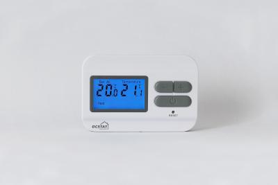 China White RF Room Thermostat With AUTO / MANUAL Switch , Rf Electronic Thermostat For Shopping Mall for sale