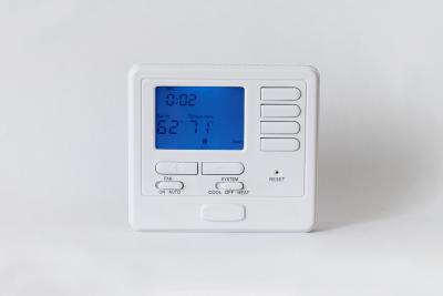 China White Electronic Room Thermostat 2 Heat 1 Cool With Blue Backlight 24V Powered Low Voltage for sale